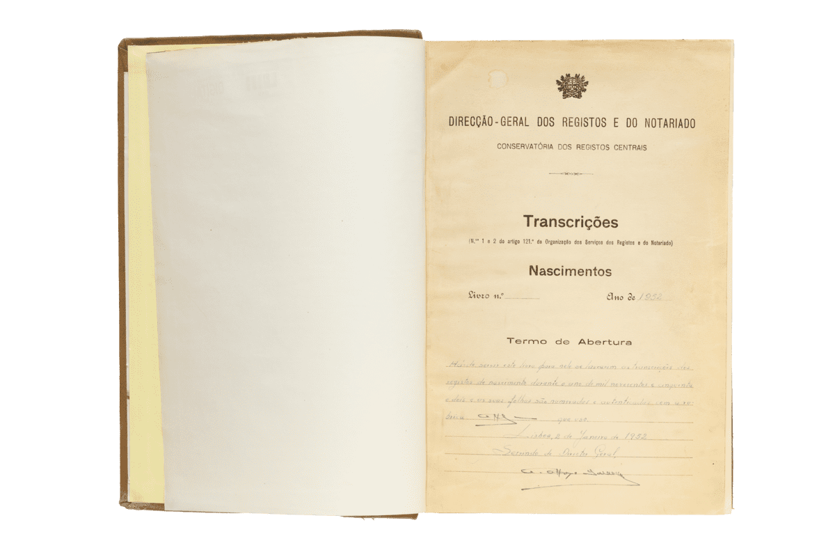 LIVRO DE REGISTOS DE NASCIMENTOS, 1952 LIVRO DE REGISTOS DE NASCIMENTOS, 1952